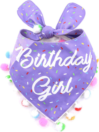 LunaMarie - Luxury Pet Birthday Bandanas -Premium & Silky Poly Fabric | 100% Handmade | Custom
