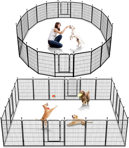 Dog Playpen 40 inch 22 Panels Indoor Outdoor Dog Pen for Large/Medium/Small Dogs Heavy Duty Metal