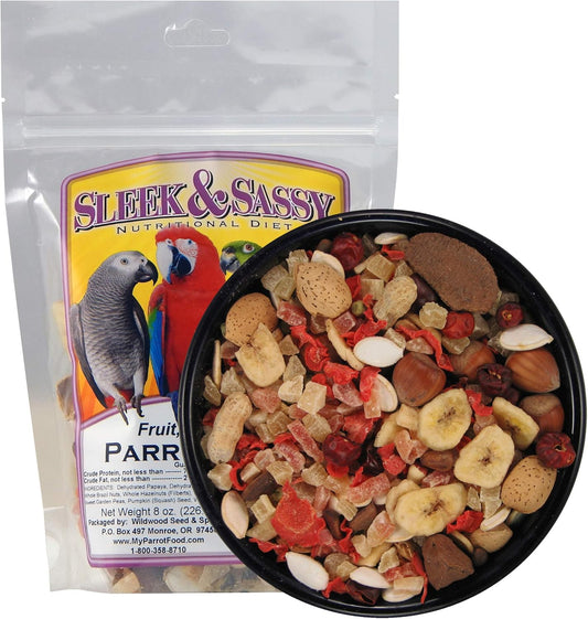SLEEK & SASSY Fruit, Veggie, Nut Parrot Treat Perfect for Large Conures, Amazons, African Greys