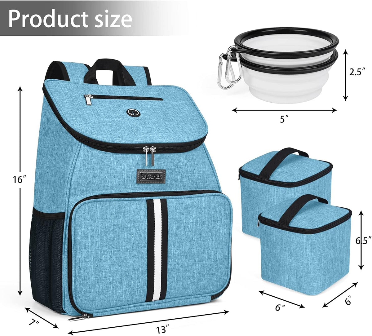 BAGLHER丨Dog Travel Bag, Airline Approved Pet Supplies Backpack, Dog Travel Backpack with 2 Silicone