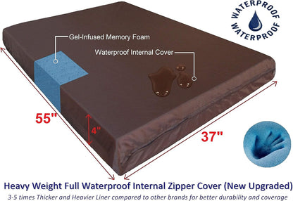 Dogbed4less Luxury XXL Orthopedic Memory Foam Dog Bed for Extra Large Dogs with Durable Waterproof