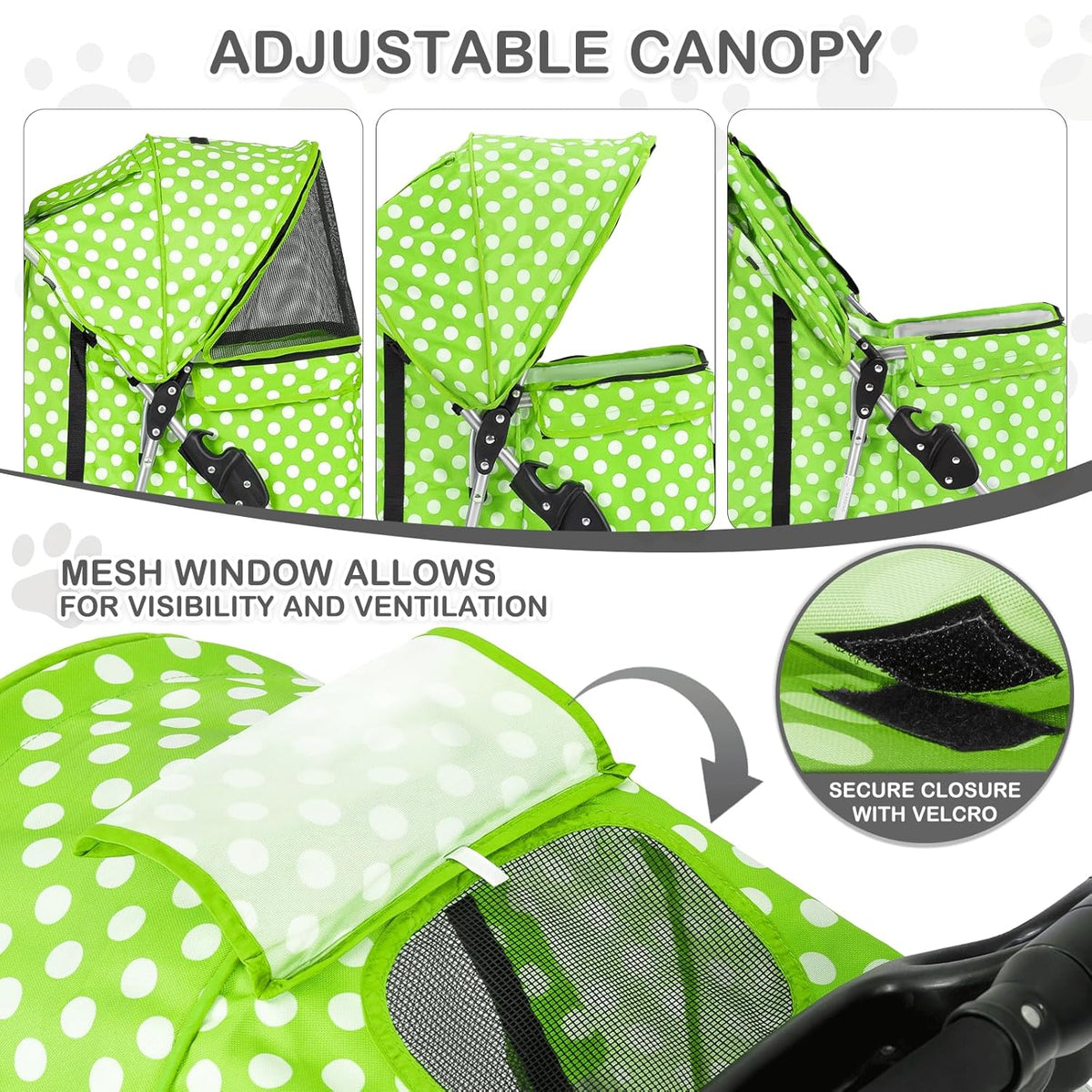 MoNiBloom 3 Wheels Pet Dog Cat Stroller for Small Medium Dogs Cats, Foldable Jogger Stroller