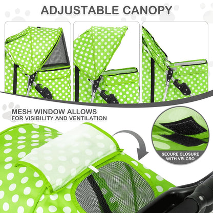 MoNiBloom 3 Wheels Pet Dog Cat Stroller for Small Medium Dogs Cats, Foldable Jogger Stroller