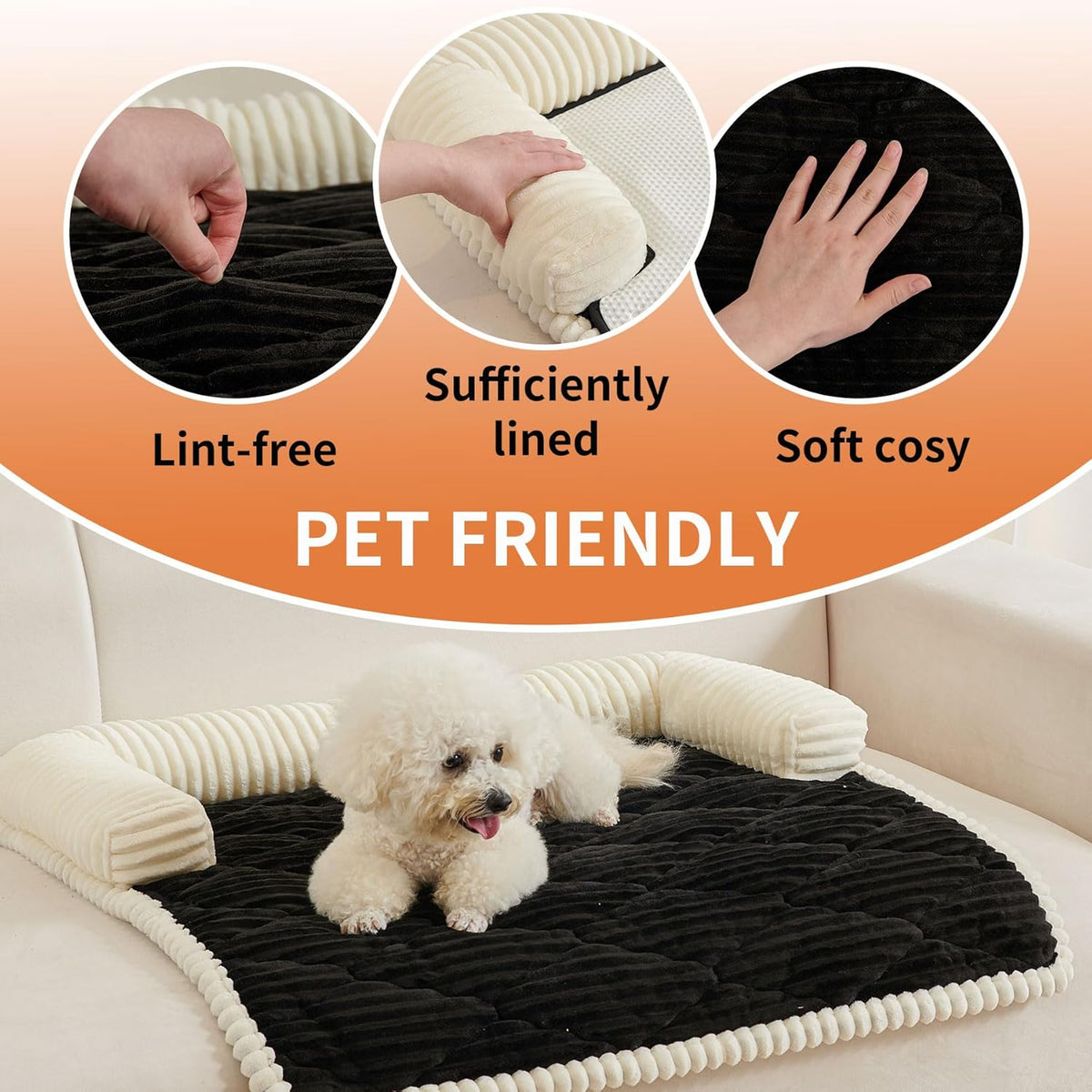 HAOMAIJIA Dog Couch Bed for Small Dogs, Non Slip Pet Couch Covers for Sofa Thick Soft Washable Dog