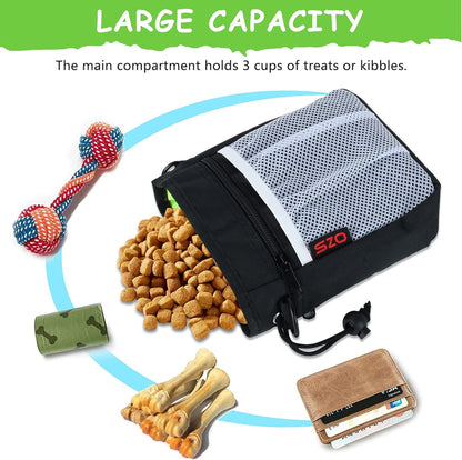 Dog Treat Pouch - 3 Ways to Wear Treat Pouches for Pet Training and 2 Pieces Clicker Taining for