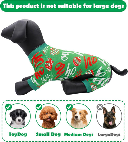 PET SHOW 4 Pack Dog Christmas Pajamas Holiday Dog Clothes for Small Medium Dogs Girl Boy Soft