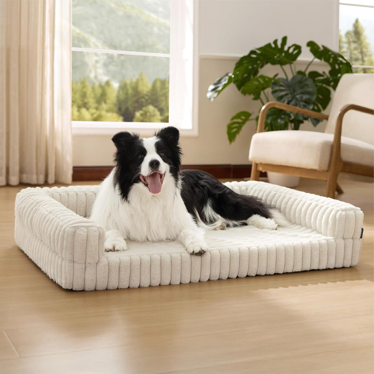 Bedsure Orthopedic Dog Beds Large Sized Dog, Waterproof Memory Foam Pet Bed with Sides, Non-Slip