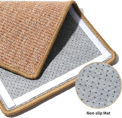 FUKUMARU Cat Scratcher Mat, 23.6 X 15.7 Inch Natural Sisal Cat Scratch Mats, Horizontal Cat Floor