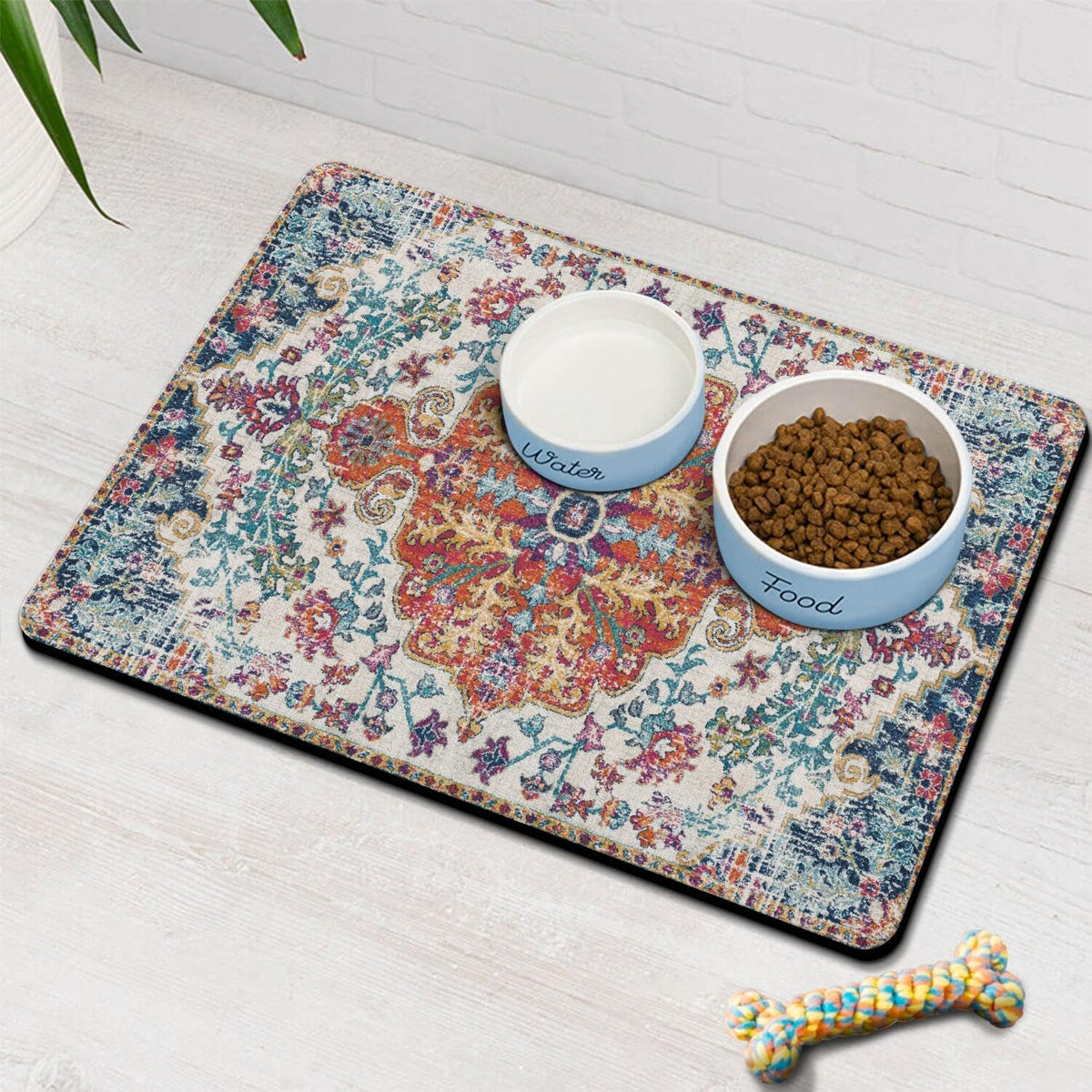 Pet Feeding Mat for Floors Waterproof Dog Mat for Food and Water Absorbent Quick Dry Non Slip mat
