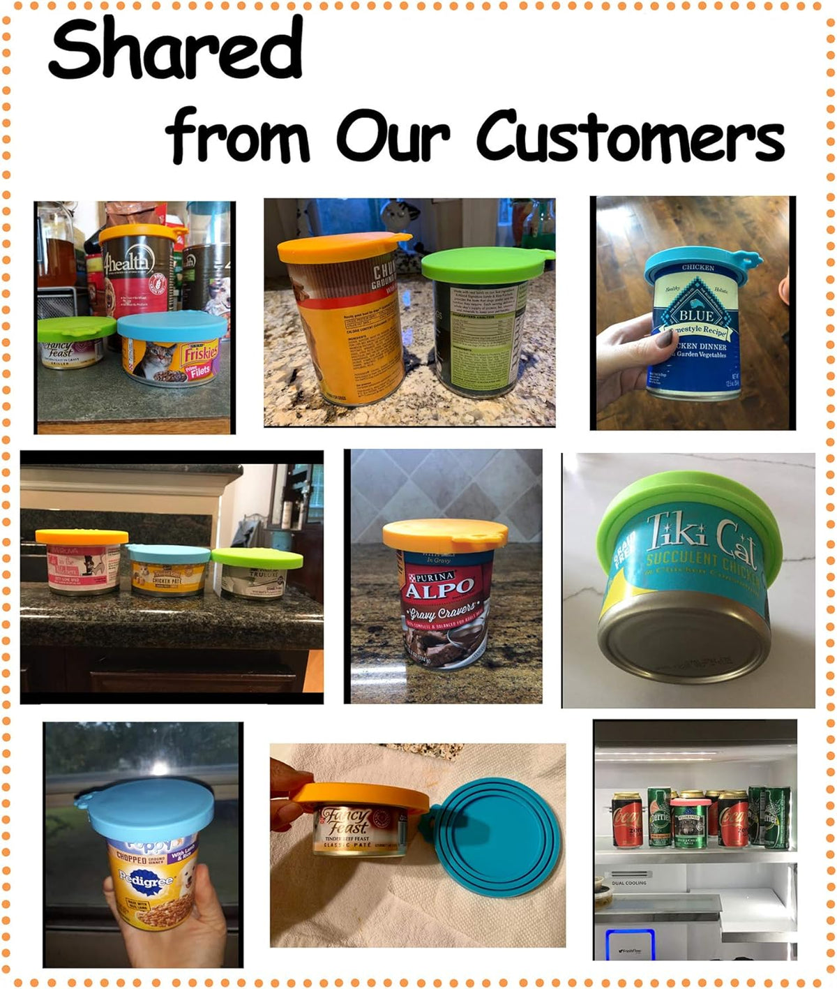 Comtim Pet Food Can Cover Silicone Can Lids for Dog and Cat Food(Universal Size,One fit 3 Standard