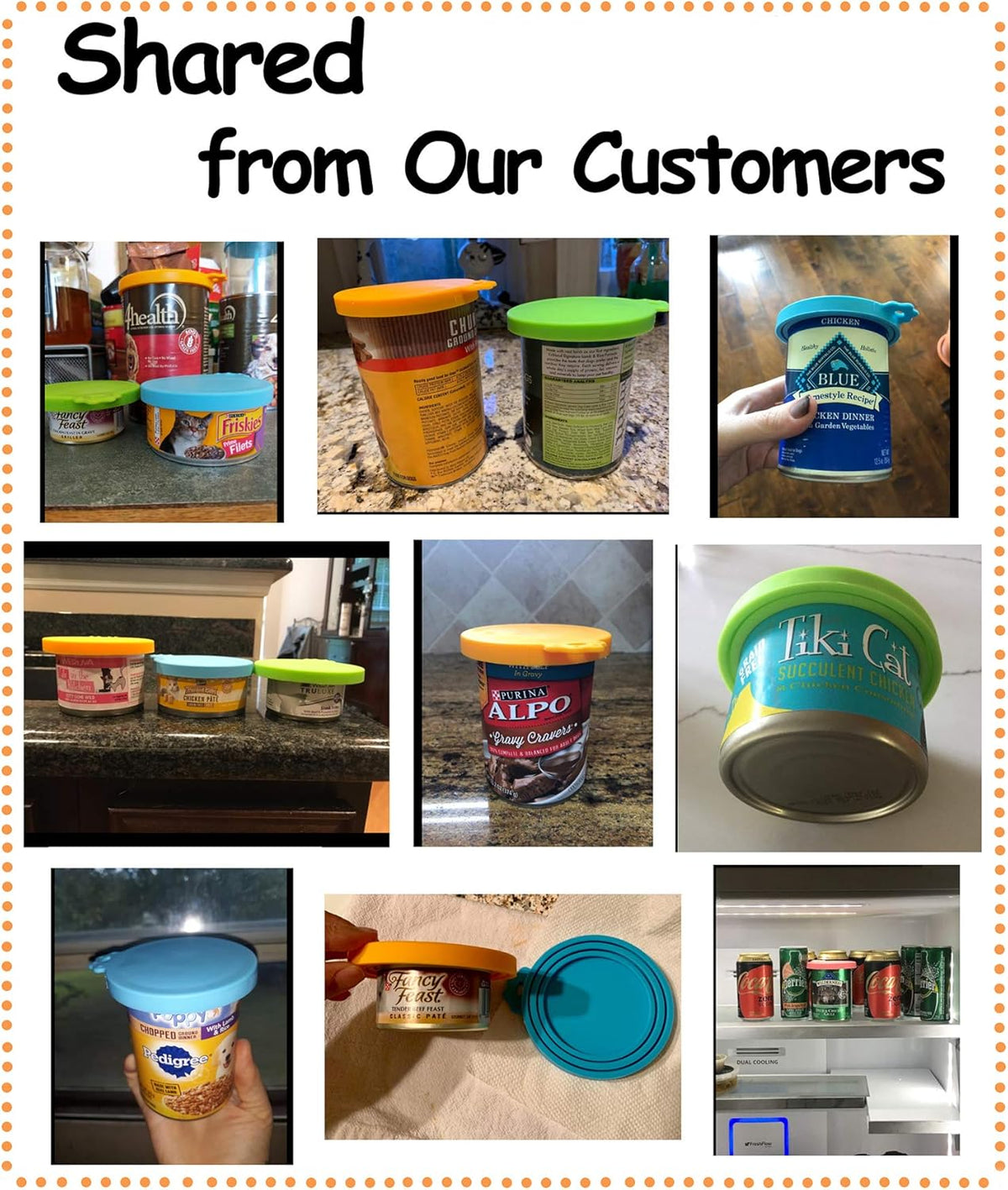 Comtim Pet Food Can Cover Silicone Can Lids for Dog and Cat Food(Universal Size,One fit 3 Standard