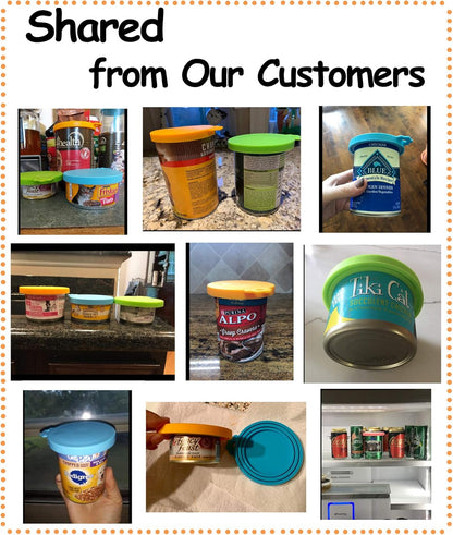 Comtim Pet Food Can Cover Silicone Can Lids for Dog and Cat Food(Universal Size,One fit 3 Standard