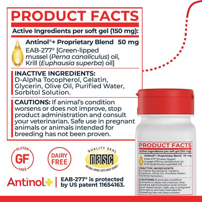 Plus, Mobility, Hip, and Joint Supplement for Dogs, Green-Lipped Mussels and Krill Oil - Dog Joint