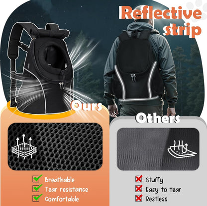WOYYHO Pet Dog Carrier Backpack with Top and Side Windows, Small Dog Front Backpack Ventilated Mesh