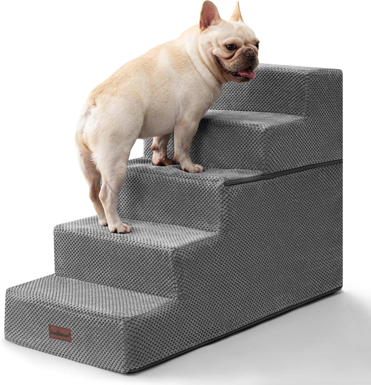 Dog Stairs for High Bed 22.6" H,5-Step Dog Steps for Small Dogs and Cats,Indoor Non-Slip Balanced