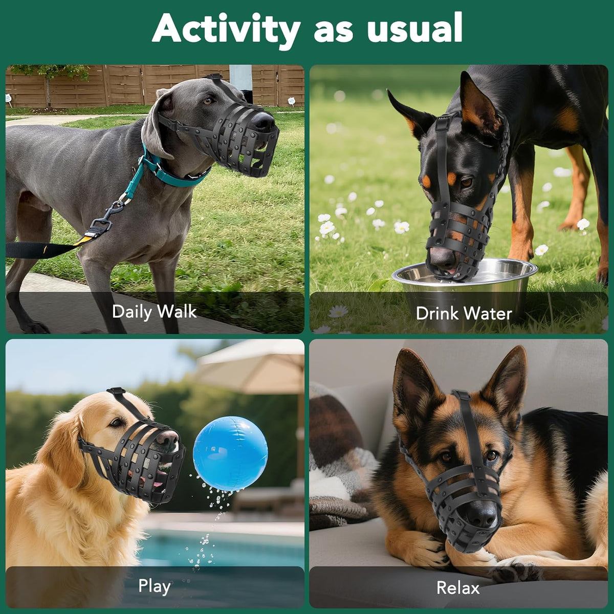 Mayerzon Dog Muzzle for Medium Large Dogs, Humane Basket Muzzle, Soft & Lightweight & Adjustable |
