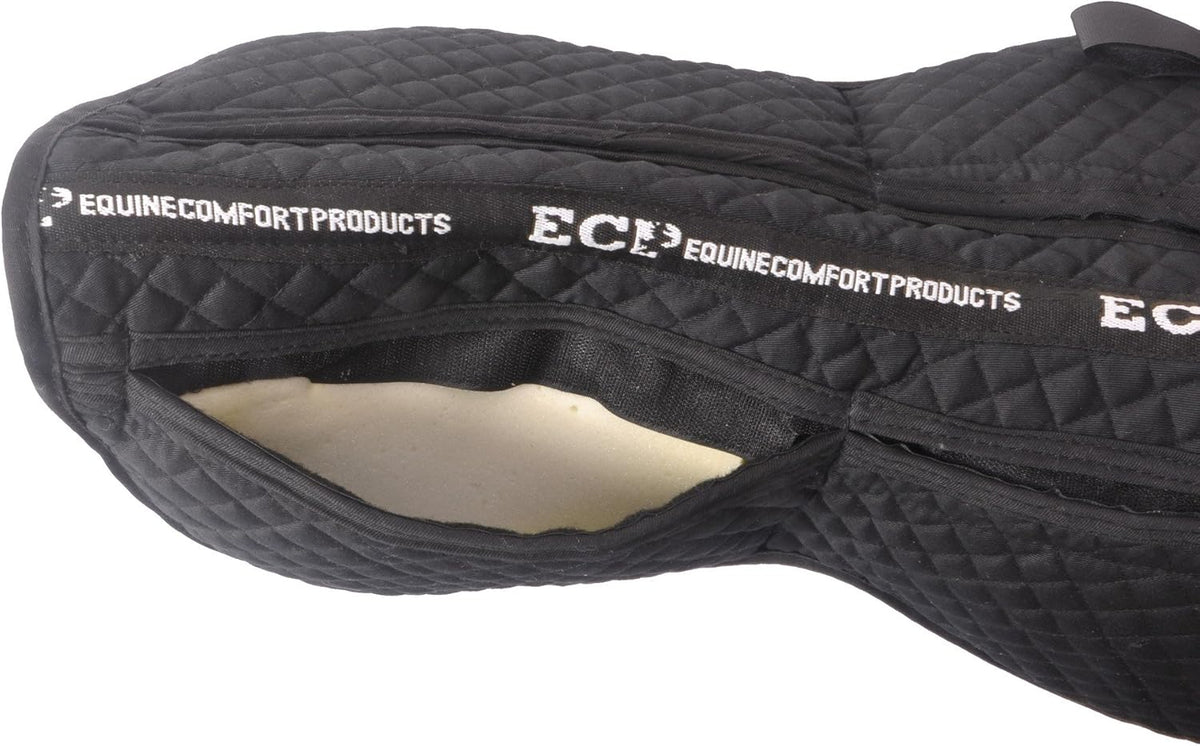 ECP Equine Comfort Products Adjustable Shock Absorbing Memory Foam Half Saddle Pad, Injury
