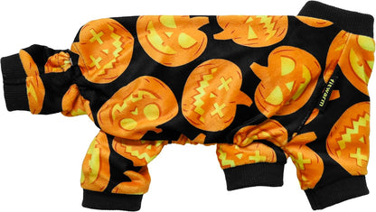 Fitwarm Halloween Pumpkin Dog Pajamas, Funny Dog Winter Clothes for Small Dogs Girl Boy, Pet