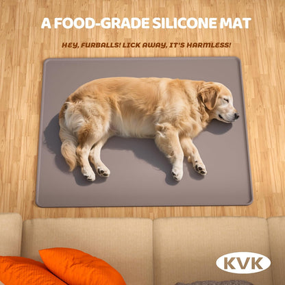 KVK Extra Extra Large Silicone Dog Food Mat 39.4×43.3in and 128oz Silicone Bag Set, Super Size