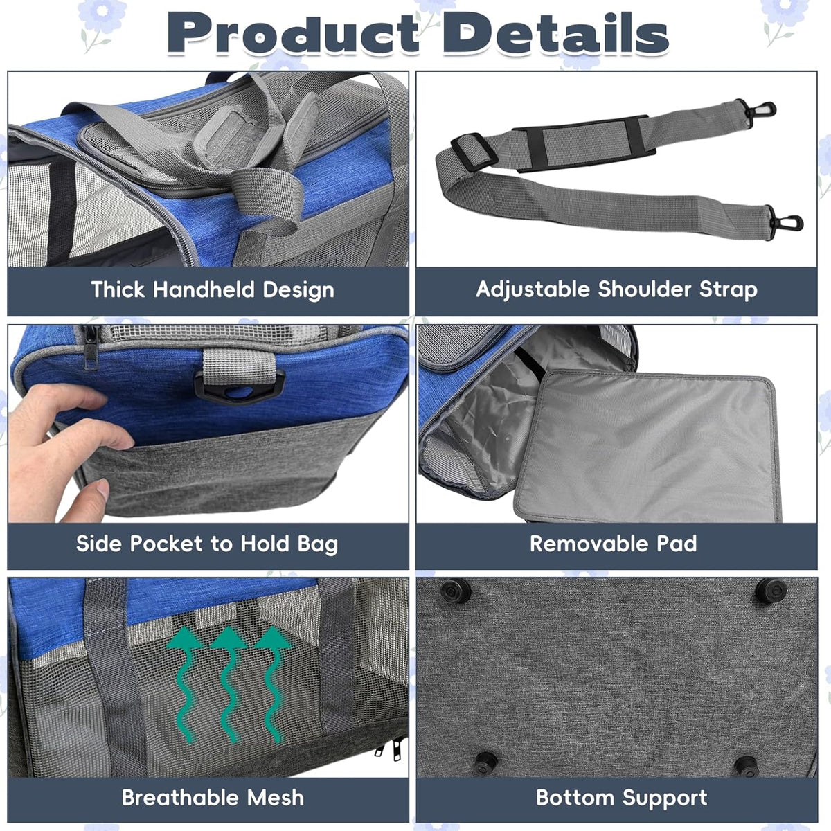 PINVNBY Bunny Carrier for Travel Camping Outdoor, Small Pet Carrier, Guinea Pig Carrier, Breathable