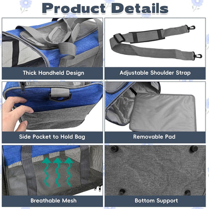 PINVNBY Bunny Carrier for Travel Camping Outdoor, Small Pet Carrier, Guinea Pig Carrier, Breathable