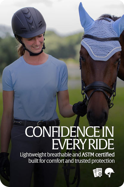 Equinavia Gardian Riding Helmet - Lightweight, Low-Profile Design with Airflow Vents, Easy-Adjust