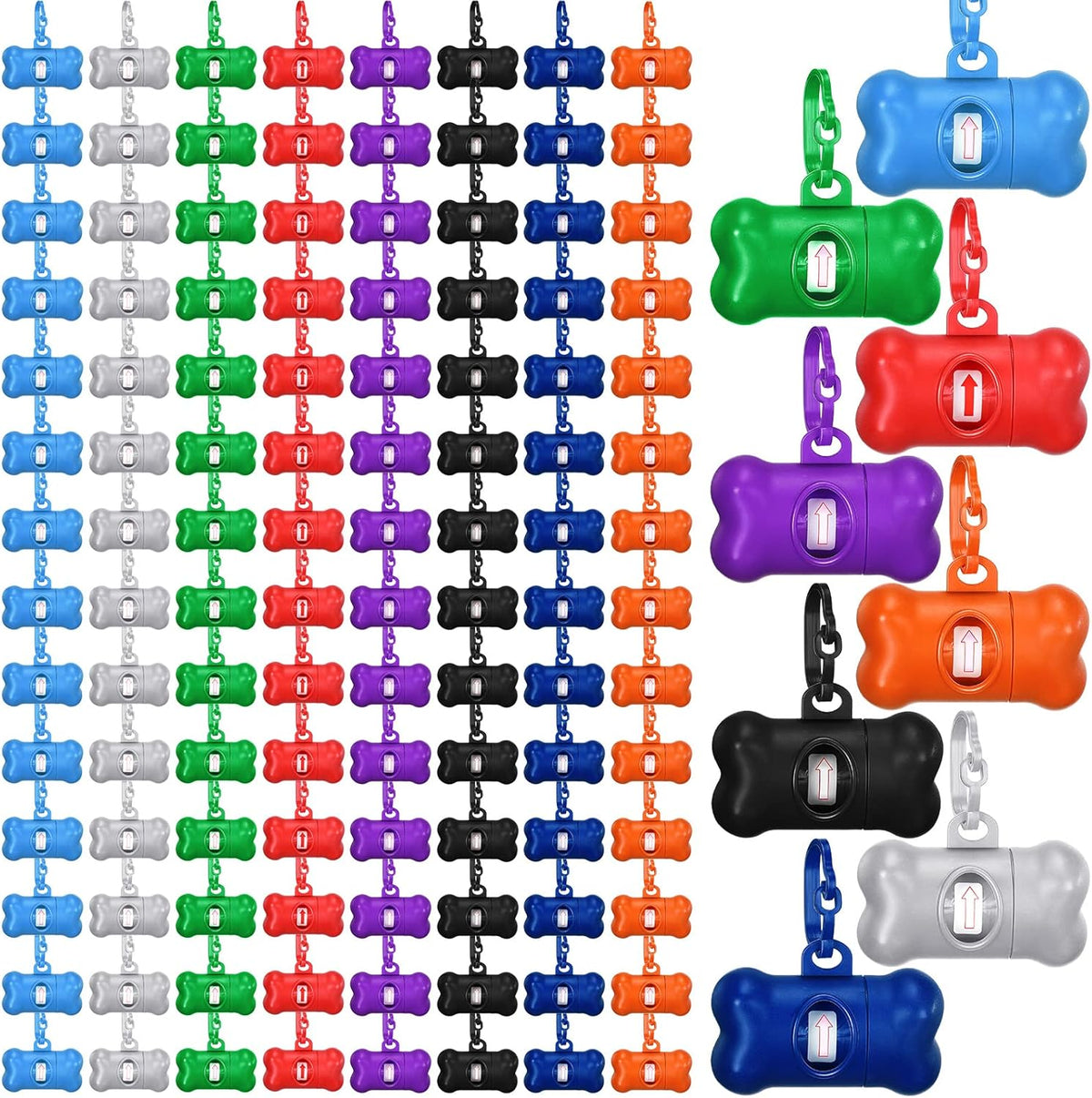 Zhehao 120 Pcs Bone Shaped Dog Poop Bag Dispensers with Disposal Small Dog Waste Bag Holder with