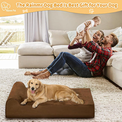 Large Orthopedic Dog Bed, 7" Memory Foam with Waterproof Liner, Chew Resistant Microsuede Cover