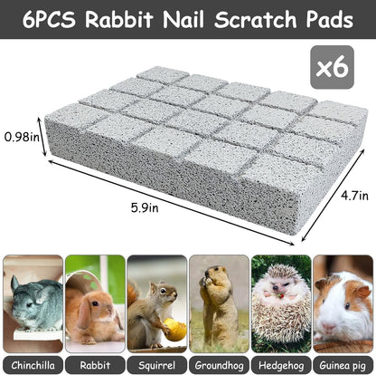 Hamiledyi 6PCS Rabbit Scratching Pads Bunny Lava Grinding Claw Pads Small Animal Foot Pads Hamster