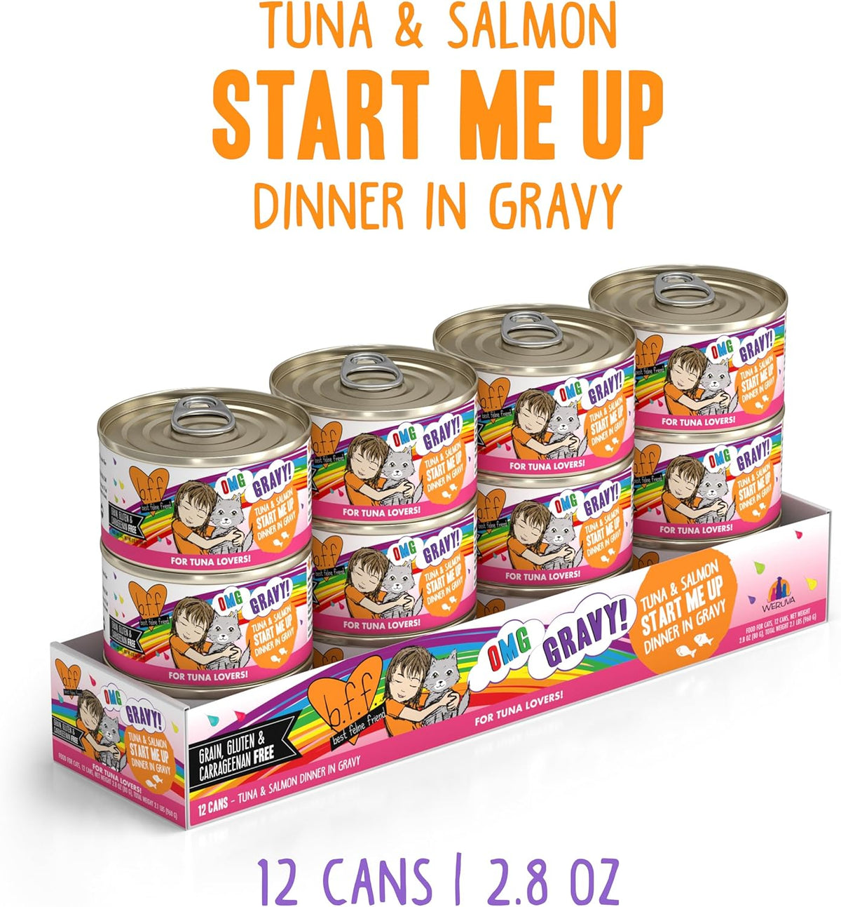 Weruva B.F.F. OMG - Best Feline Friend Oh My Gravy!, Tuna & Salmon Start Me Up with Tuna & Salmon