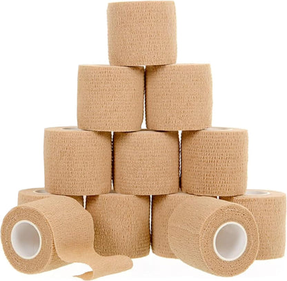 12 Pack Self-Adhesive Bandage Wrap - 2 Inches x 5 Yards - Elastic Self Adherent Cohesive Wrap