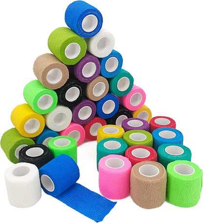 36 Rolls Elastic Self Adhesive Bandage Wrap 2 Inch, Breathable Non Woven Cohesive Bandage, Vet Wrap