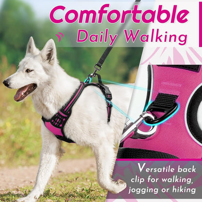 Eagloo Dog Harness Small Sized Dog, No Pull Service Vest with Reflective Strips and Control Handle