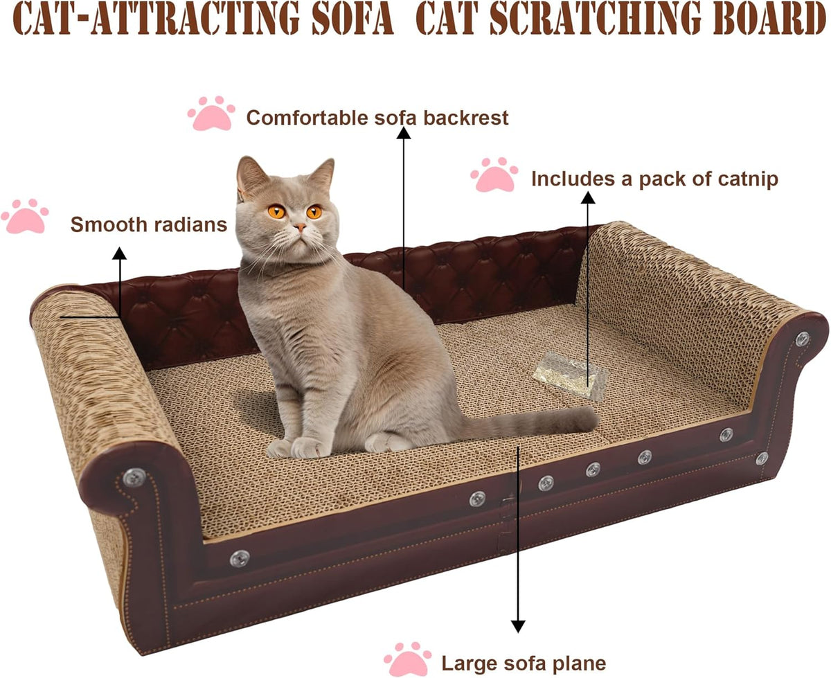 Scratching Sofa, Couch Shaped Thick Scratching Cardboard, Lounge Bed for Indoor Rest&Play, Sofa