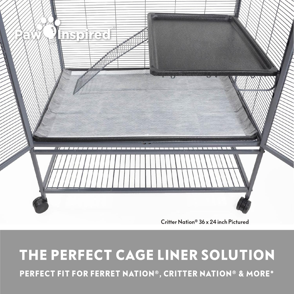 Paw Inspired Disposable Guinea Pig Cage Liners | Bamboo Charcoal Odor Controlling | Super Absorbent