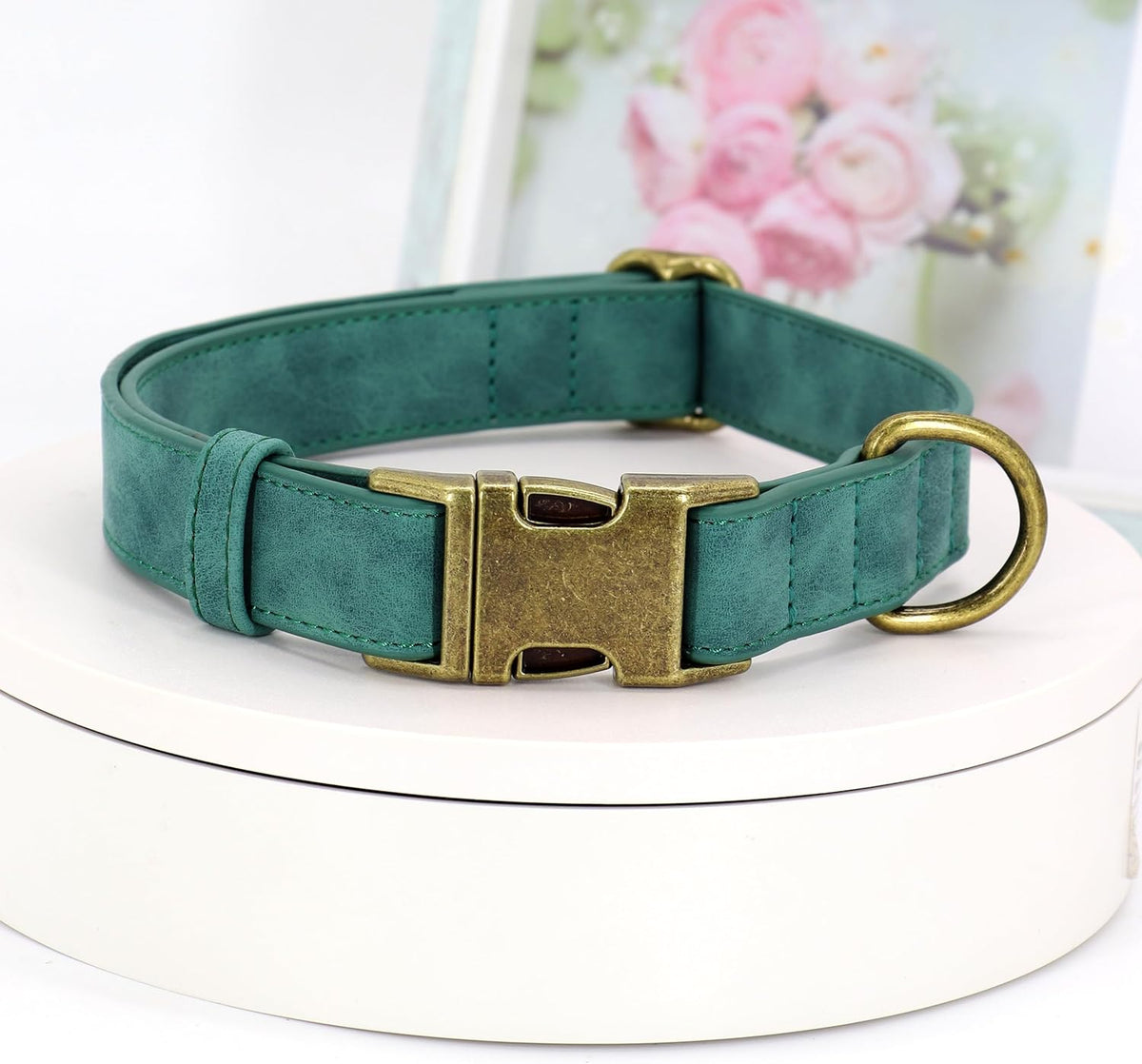 Didog Soft PU Leather Dog Collar, Stylish Quick Released Dog Collar for Large Dogs, Easy Clean
