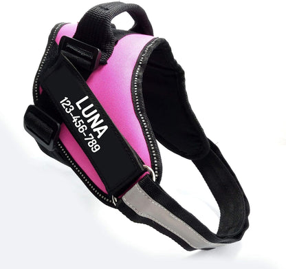 PawPawify Custom No Pull Dog Harness with Name and Phone Number, Heavy Duty Personalized Pet Vest