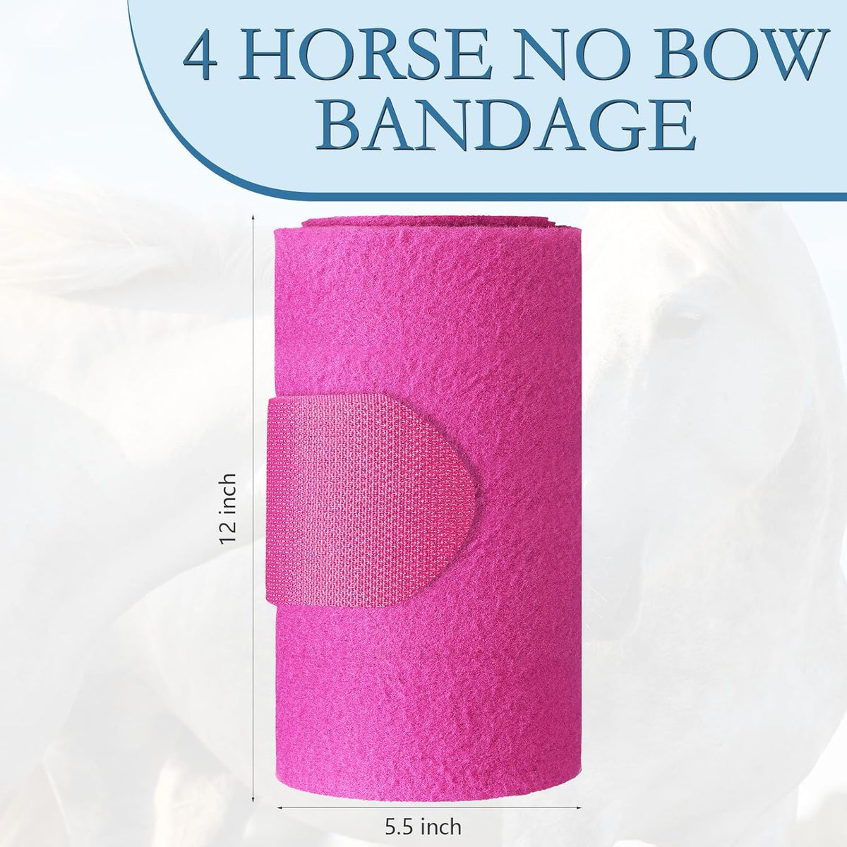 Set of 4 Horse No Bow Bandage 3D Contoured Standing Wrap Bandages Stable Nylon Horse Leg Wraps for