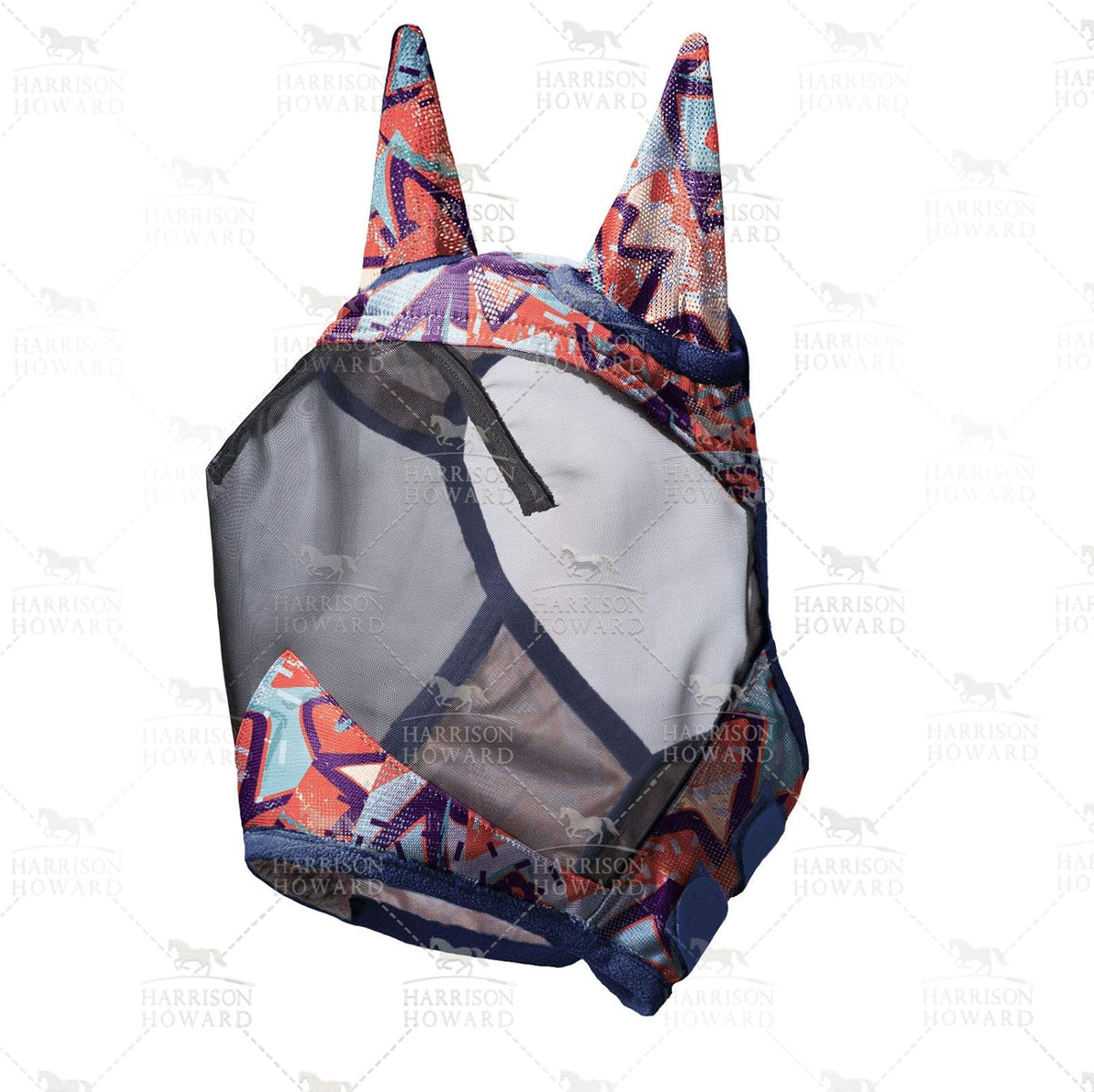 Harrison Howard LumiVista Horse Fly Mask Standard with Ears UV Protection for Horse Abstract