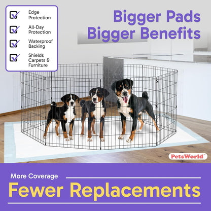 PETSWORLD Mega-Sized Dog Pee Pads (40" x 99") –4XL Gigantic Pet Piddle Pads for Puppy Training