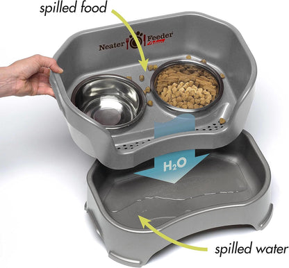 Neater Feeder Deluxe Mess Proof Cat Bowls Elevated for All Breeds – Made in USA – No Spill Raised