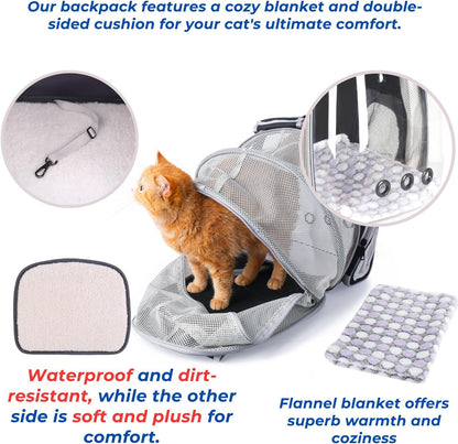Lollimeow Cat Carrier Backpack, Bubble Expandable Backpack Carrier, Pets and Small