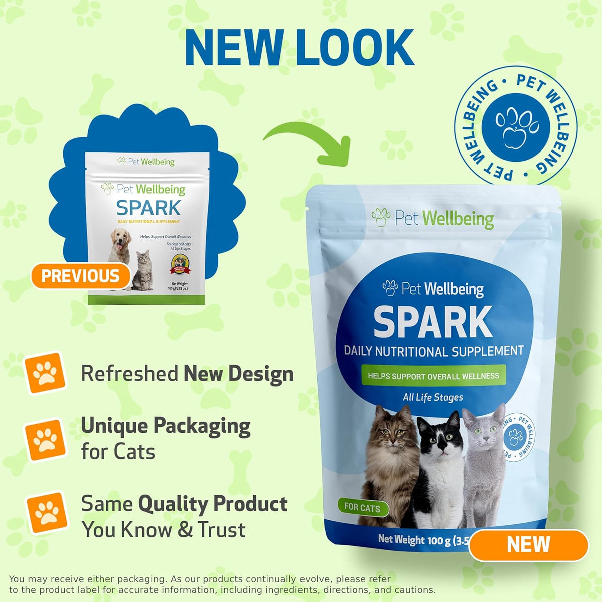 Pet Wellbeing Spark Daily Nutritional Greens Superfood for Cats - Probiotics, Prebiotics, Digestive