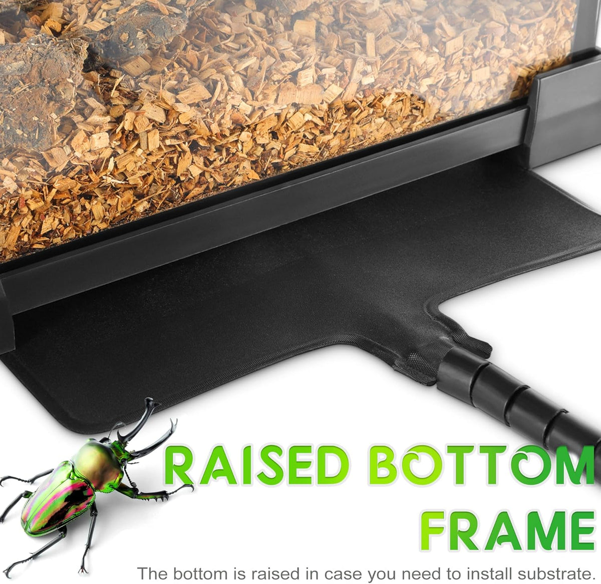 Mini Reptile Glass Terrarium 8"x8"x6" Durable Reptile Habitat Tank with Heat Resistant Aluminum