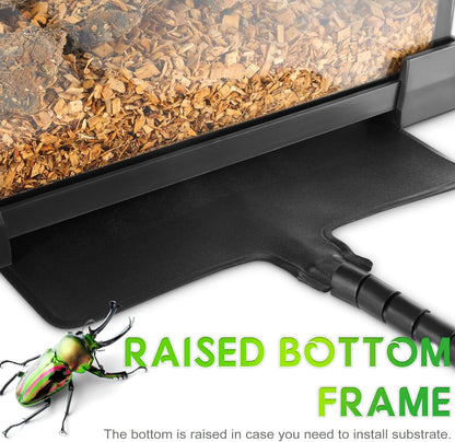 Mini Reptile Glass Terrarium 8"x8"x6" Durable Reptile Habitat Tank with Heat Resistant Aluminum