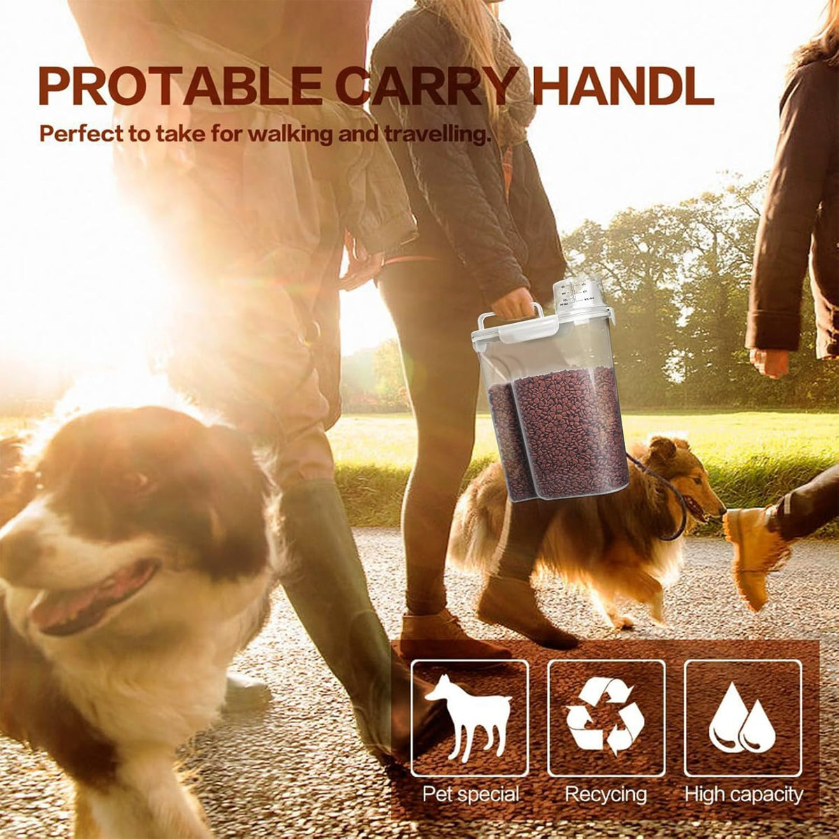 Dog Food Storage Container, 5-7 Lbs Airtight Pet Food Container, Cat food Container Dispenser with