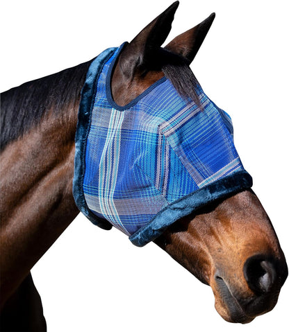 Kensington Fly Mask with Fleece Trim for Horses — Protects Face and Eyes Helps Block Sun Rays While