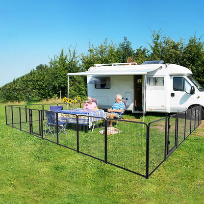 Dog Playpen Outdoor Extra Wide 24 Panels Heavy Duty Dog Fence 32" Height Anti-Rust with Doors