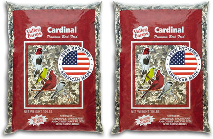 Valley Farms Cardinal Mix 3 LB 2-Pack (6 LB Total) Wild Bird Food for Outside Feeders, Cardinal