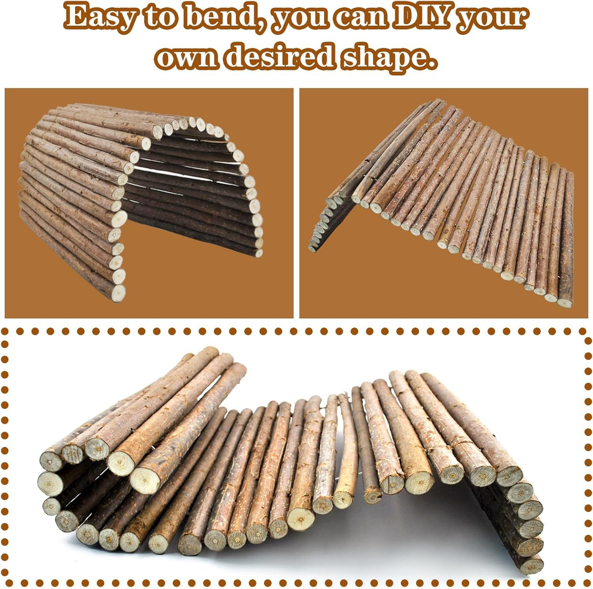 kathson Reptile Wooden Bridge,Bearded Dragon Hammock Decor Wood Reptile Hideout Hut Terrarium
